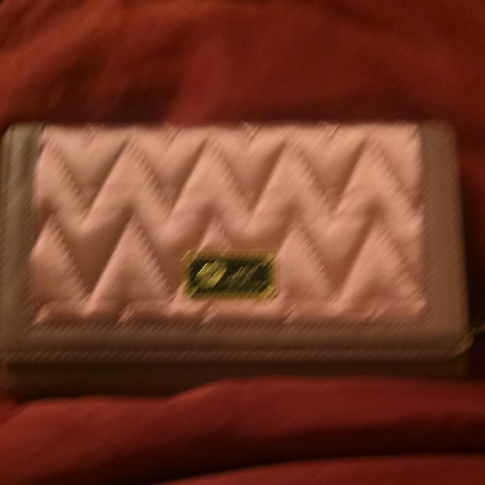 Betsey Johnson Cream and Brown Quilted Wallet